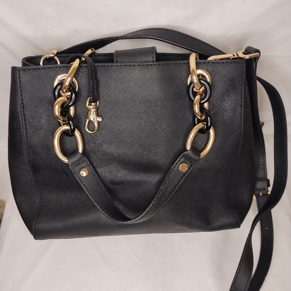 MICHAEL KORS BLACK LUXURY LEATHER CYNTHIA TOTE - Picture 3 of 10